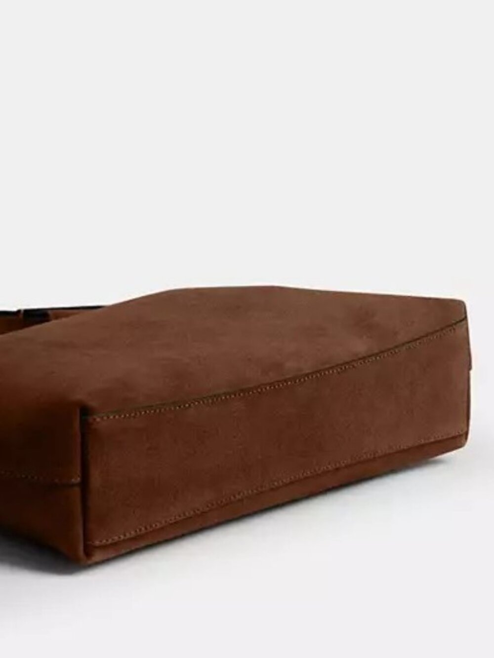 COACH BROOKLYN SHOULDER BAG 28 WARM BROWN SUEDE LEATHER HOBO MINIMALIST - Picture 4 of 16
